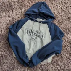 WEGO WHEELING クロップドパーカー ネイビー/グレー