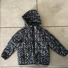 美品【プチバトー】花柄ネイビー ジャケット フリース内側