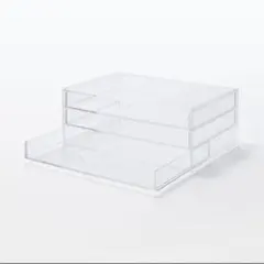 無印良品 重なるアクリルケース 横型3段 約幅25.5×奥行17×高さ10cm