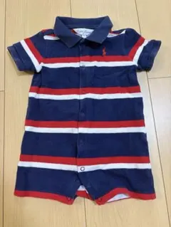 Ralph Lauren ポロシャツロンパース 60 赤　紺
