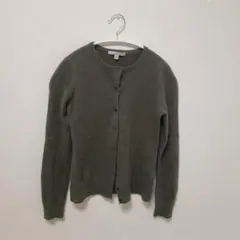 UNIQLO ユニクロ‪　カシミア　カーディガン　Uネック Mサイズ　カーキ