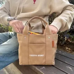 大容量　LUSSO SURF マルチポケットトートバッグ　ベージュ　送料込み