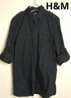 【H&M】ロールアップスリーブワークシャツ