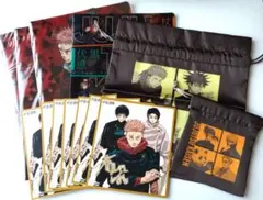 『呪術廻戦』付録まとめ売り　クリアファイル＆巾着ポーチ＆両面ミニ色紙風カード