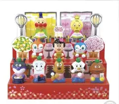 アンパンマンひなまつり指人形　コンプリートセット　三段飾りのペーパークラフト付き