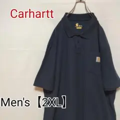 P15【US輸入】Carhartt　半袖ポロシャツ【メンズ2XL】ネイビーのサムネイル