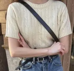 shein DAZY 無地柄 ケーブルニット トップス