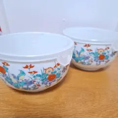 蓋つき煮物椀 花柄 2個セットのサムネイル