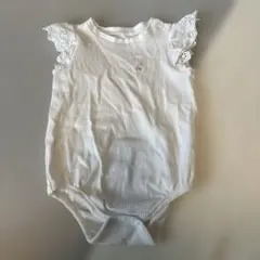 ホワイト レースフリルロンパース