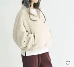 coca ボアハーフジップブルゾン　M