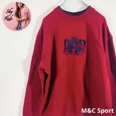 90s M&CSport スウェット ロゴプリント レッドXL ビッグシルエット