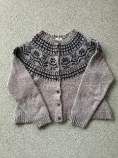 サマンサモスモス＊花柄ヨークニットカーディガン ベージュ フリーサイズ