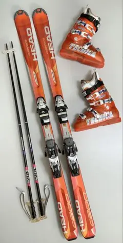 カービングスキー 4点セット　HEAD 板156cm／靴27.5cm