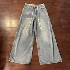 DAZY デニムパンツ ワイド ブルー Lサイズのサムネイル