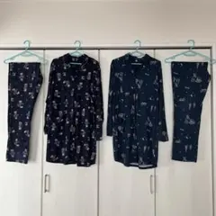 Disney ネイビー キャラクター柄 マタニティパジャマ M-L