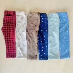 Uniqlo 90cm パンツセット ブルー ホワイト オレンジ ブラック