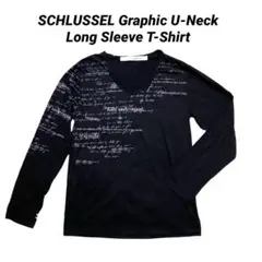 シュリセル 英字UネックロングスリーブTシャツ archive y2 v系 黒のサムネイル