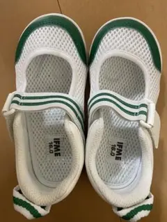 IFME 上履き 16.0 ホワイト/グリーン