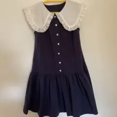 ネイビー　ワンピース　COMME CA FILLE　120 コムサ　フォーマル