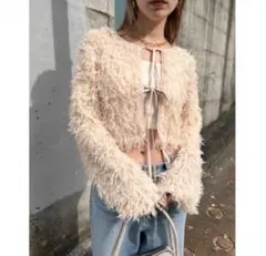 SLY(スライ)2WAY SHEER FEATHER トップス