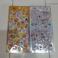 プチドロップステッカーシール　プーさん101匹わんちゃん2シートセット