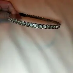 クリスタル装飾シルバーヘアバンド