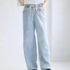 美品 綿100% レプシィム LEPSIM イージーデニムパンツ ムラ染めのサムネイル