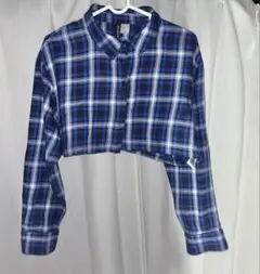 H&M クロップドチェックシャツ Mサイズ