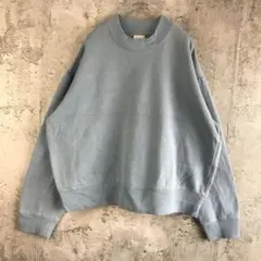 Y3220古着　トレーナー　スウェット　ブルーグレー　無地　90s Y2K