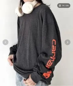 Carhartt/袖ロゴ ロンT USA規格 ルーズフィット ロングTシャツ