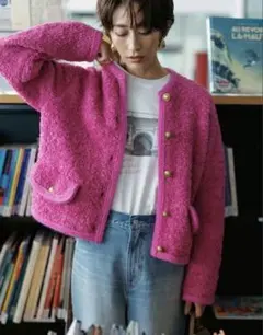 最終値下げ新品タグ付★Mila Owen＊今期新作金釦テディラメニットジャケット