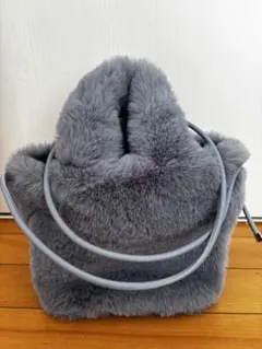 PLSTファーバック　グレー　　プラステ