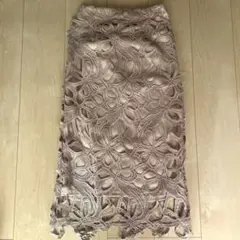 トッコクローゼットリュクス レースタイトスカート ピンクベージュ