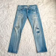 yanuk　cecil ダメージ　穴あき　クラッシュ　ボーイフレンド　デニム