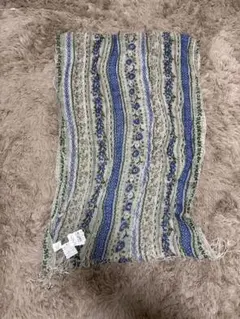 き*ん様 花柄ストライプ ストール ブルー系 定価2900円