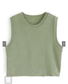 グリーン ノースリーブ クロップドニット GRL 未使用 y2k クロップド丈