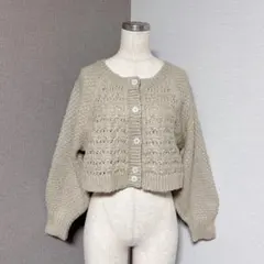 アースミュージック&エコロジー　ショート丈　ニットカーディガン