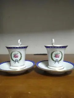 リチャードジノリ　ベネチアンローズ カップ＆ソーサー　2客セット