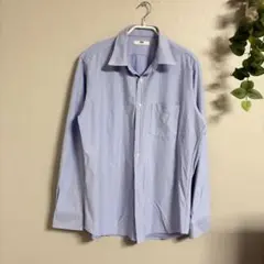 ユニクロ　ライトブルー 長袖シャツ　ポケット付き　メンズ　Lサイズ