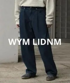 WYM LIDNM デニムパンツ ブルーグリーン 春夏 セミワイド