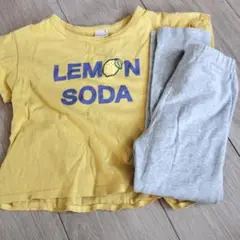 LEMON SODA Tシャツとグレーのレギンスセット　プティマイン