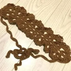 カチューシャ　ヘッドドレス　つけ襟　ヘアバンド　手編み　バブーシュカ　ボンネット