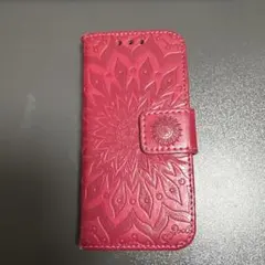 iPodtouchピンク エンボス加工 手帳型ケース