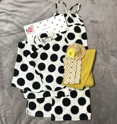 apres les cours ドット浴衣　120 セット　ヘアアクセ付き