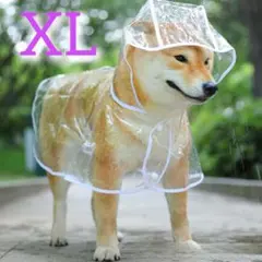 犬用 レインコート 透明 ポンチョ XL ペット カッパ