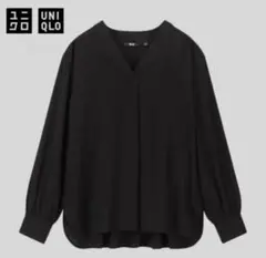【UNIQLO】レーヨンVネックブラウス（長袖）