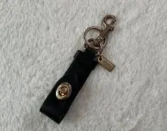 COACH ブラックレザー キーリング　キーホルダー　コーチ　トリガー スナップ