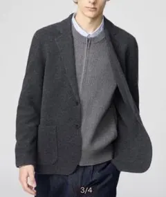 UNIQLO C ニットジャケット ダークグレー Lサイズ
