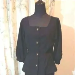 【未使用品】【タグ付き】ハニーズ スクエアネック トップス ブラウス 七分袖