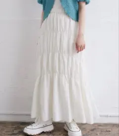 RETRO GIRL ロングスカート　ホワイト　新品タグ付き